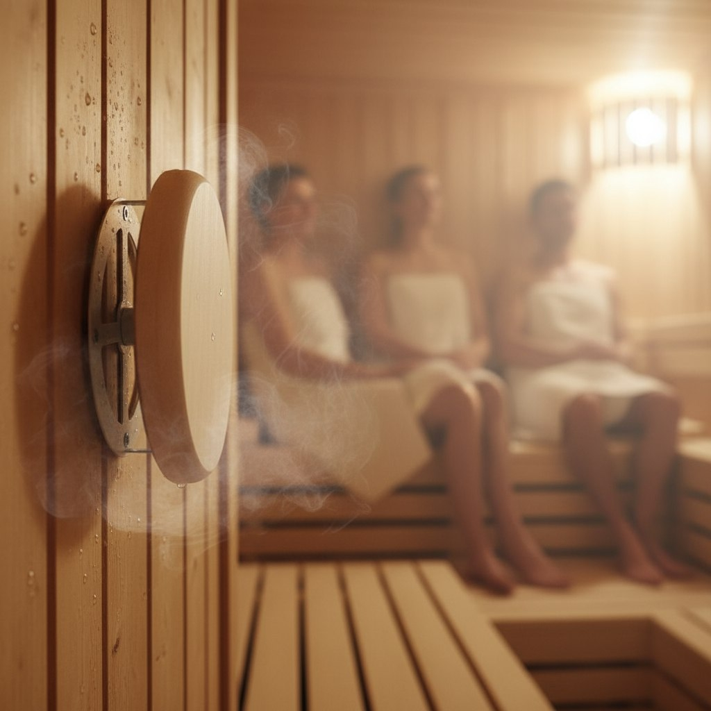 Клапан тарельчатый для бани и сауны, диаметр 125 мм, дерево абаши