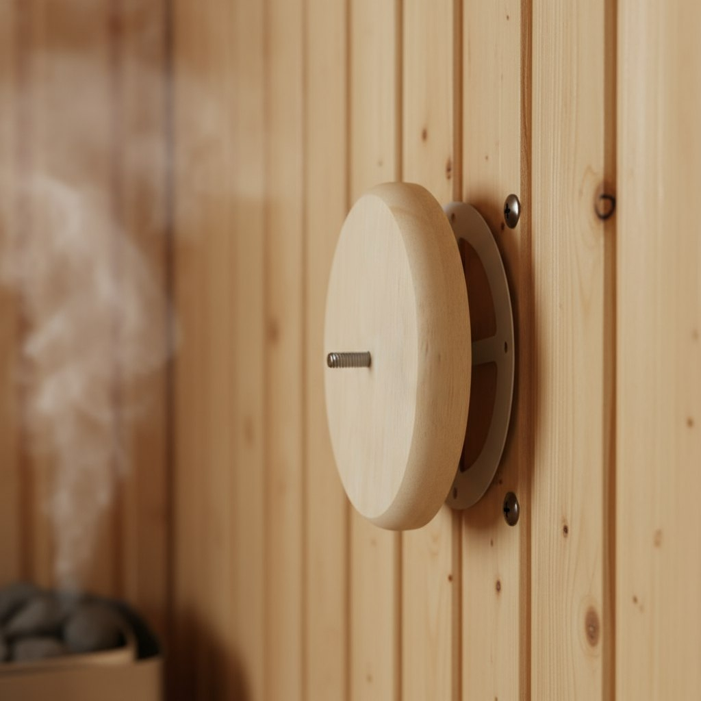 Клапан тарельчатый для бани и сауны, диаметр 125 мм, дерево абаши