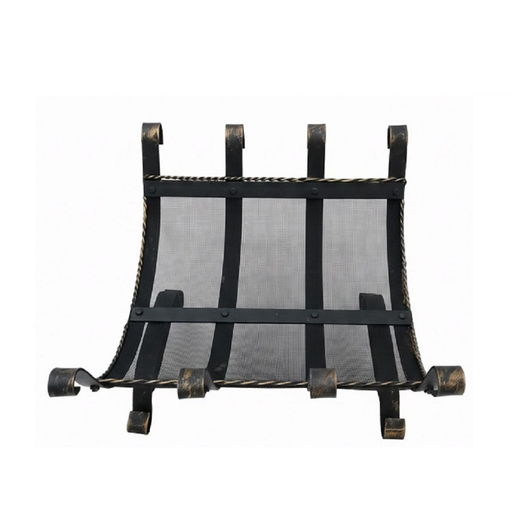 Дровница напольная стандарт, сетка, для бани и камина, металл, черная