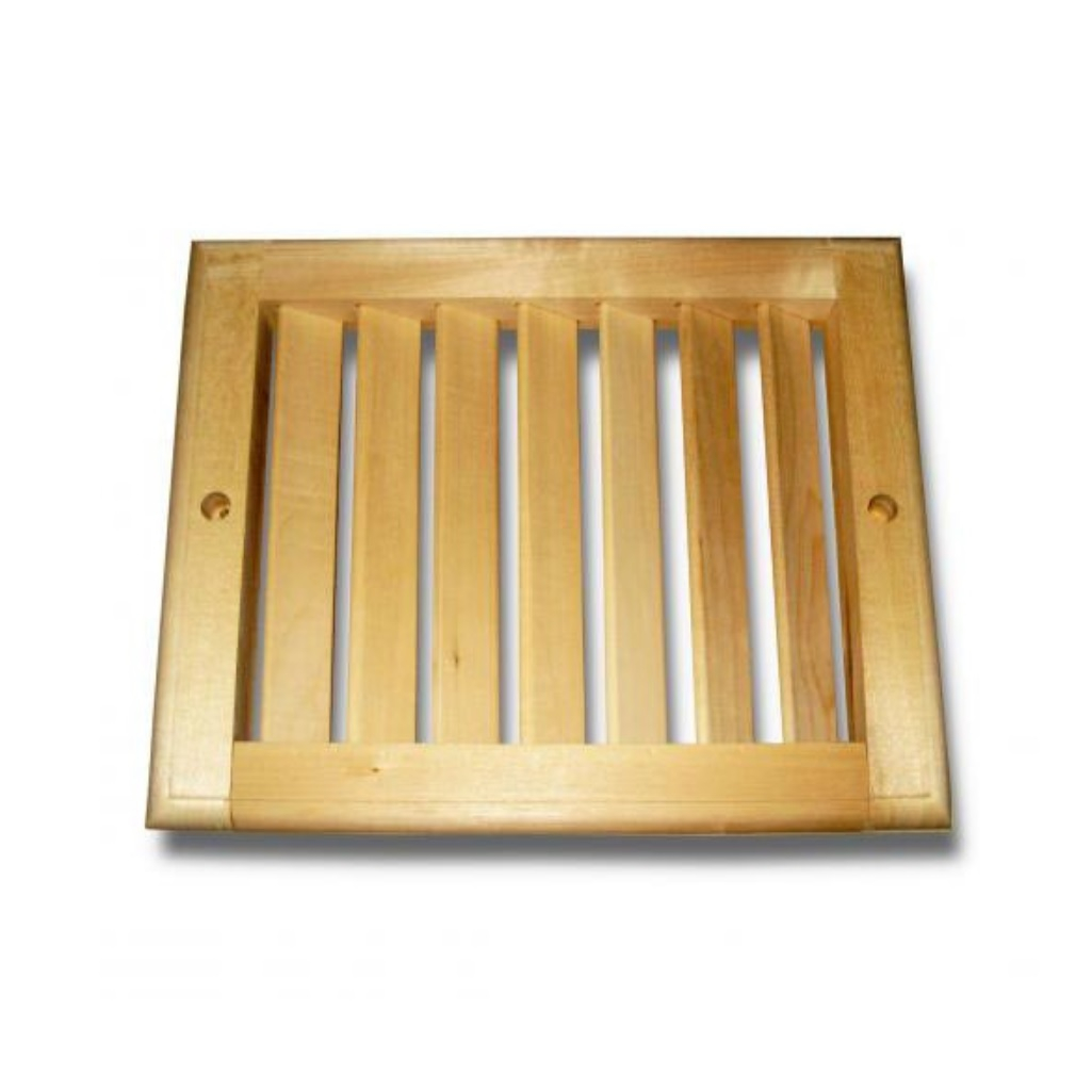 Решетка вентиляционная большая М-21, древесина липы, 220х250 мм, для бани и сауны