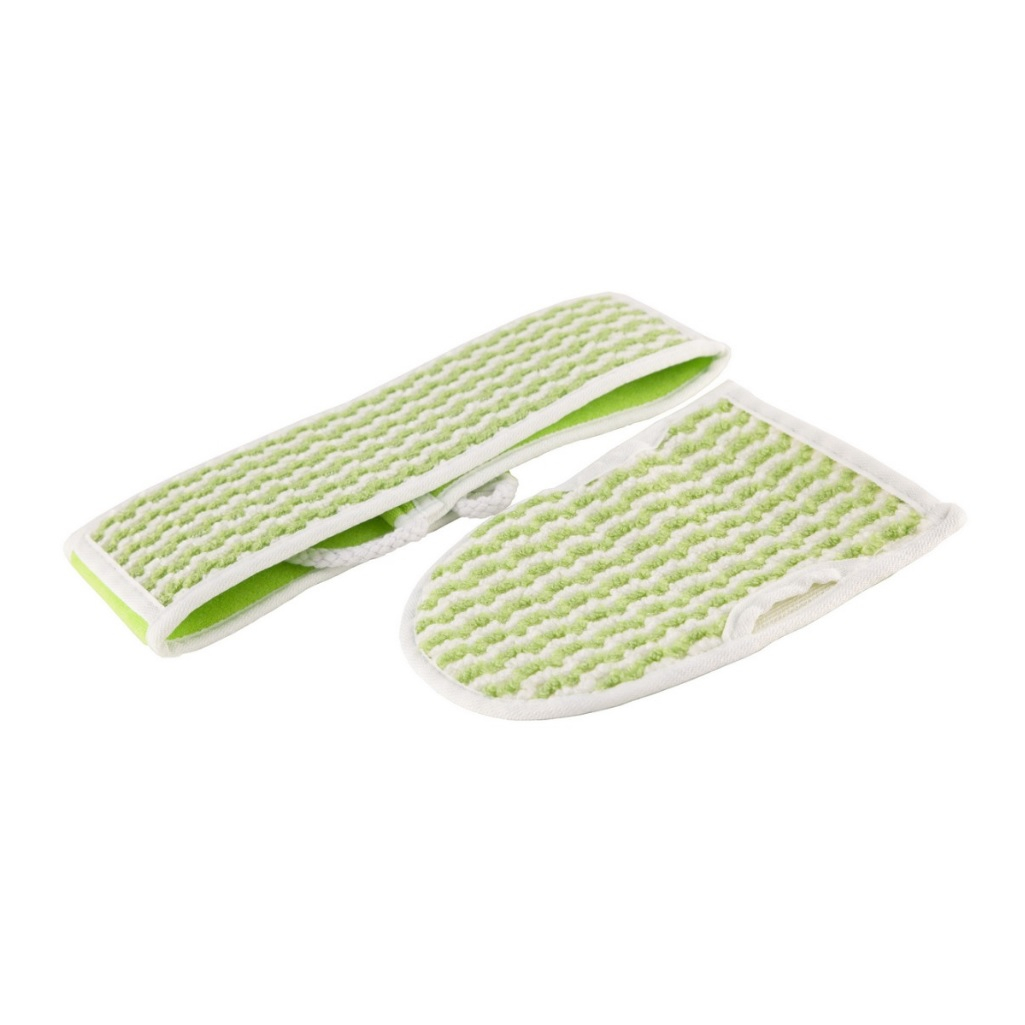 Набор мочалок комбинированных Банная линия 11-961, рукавица и лента, полиэстер