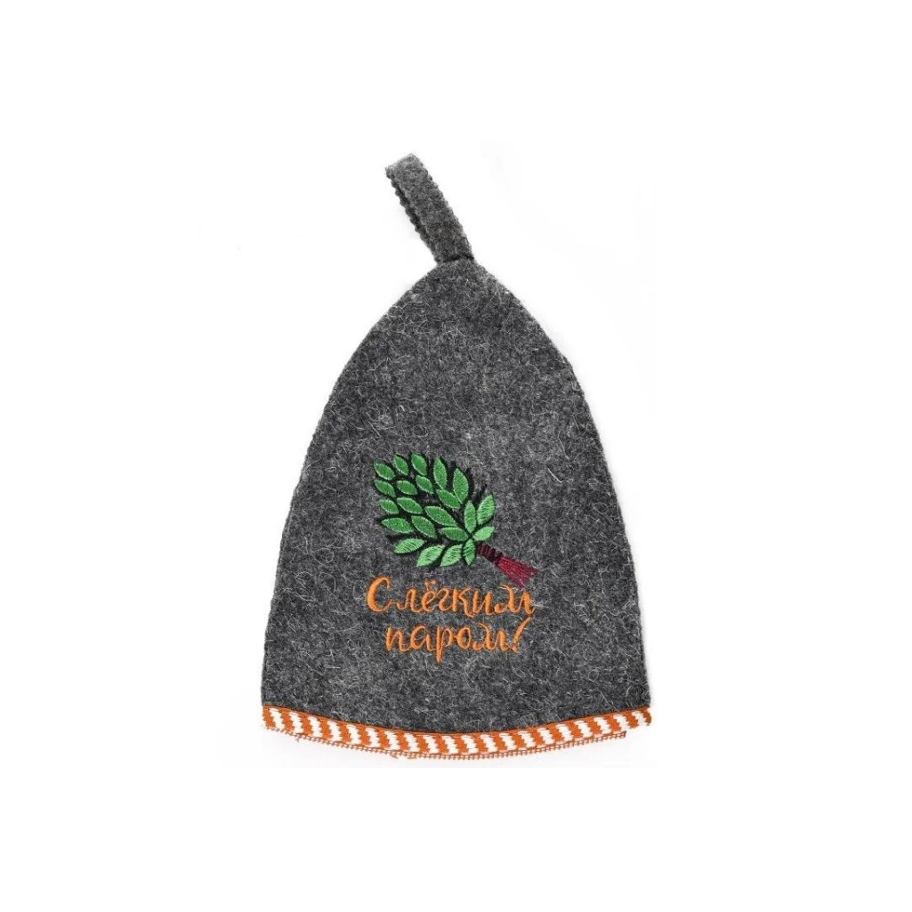 Набор для бани и сауны 212F С легким паром ЗПР-7, войлок серый, шапка, коврик, рукавица