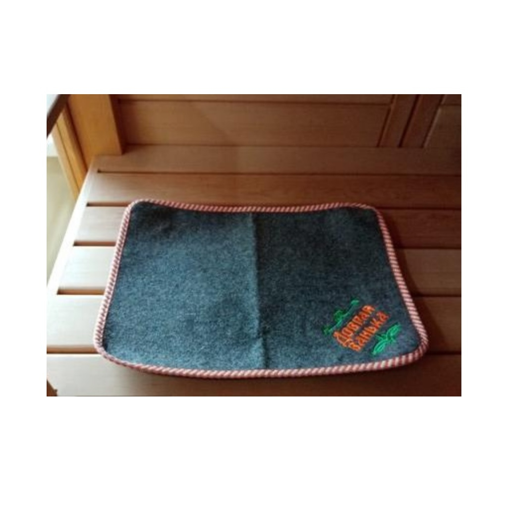 Набор для бани и сауны 212F Добрая банька Н-6, войлок серый, шапка, коврик, рукавица, тапки