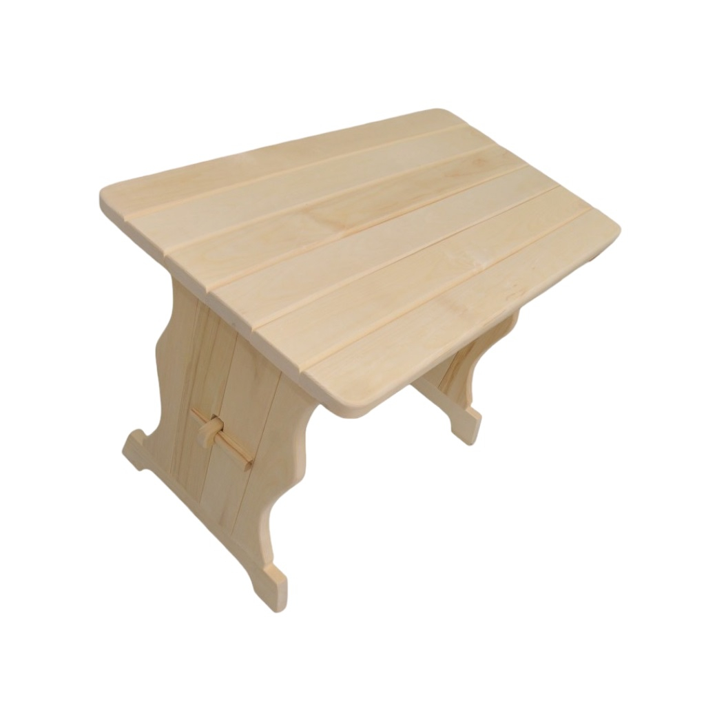 Стол прямоугольный, Осина, для бани и сауны, не раскладывается, 550х700х1000 мм, дерево