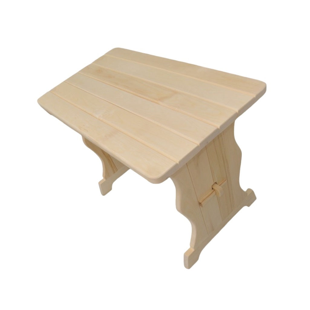 Стол прямоугольный, Осина, для бани и сауны, не раскладывается, 550х700х1000 мм, дерево