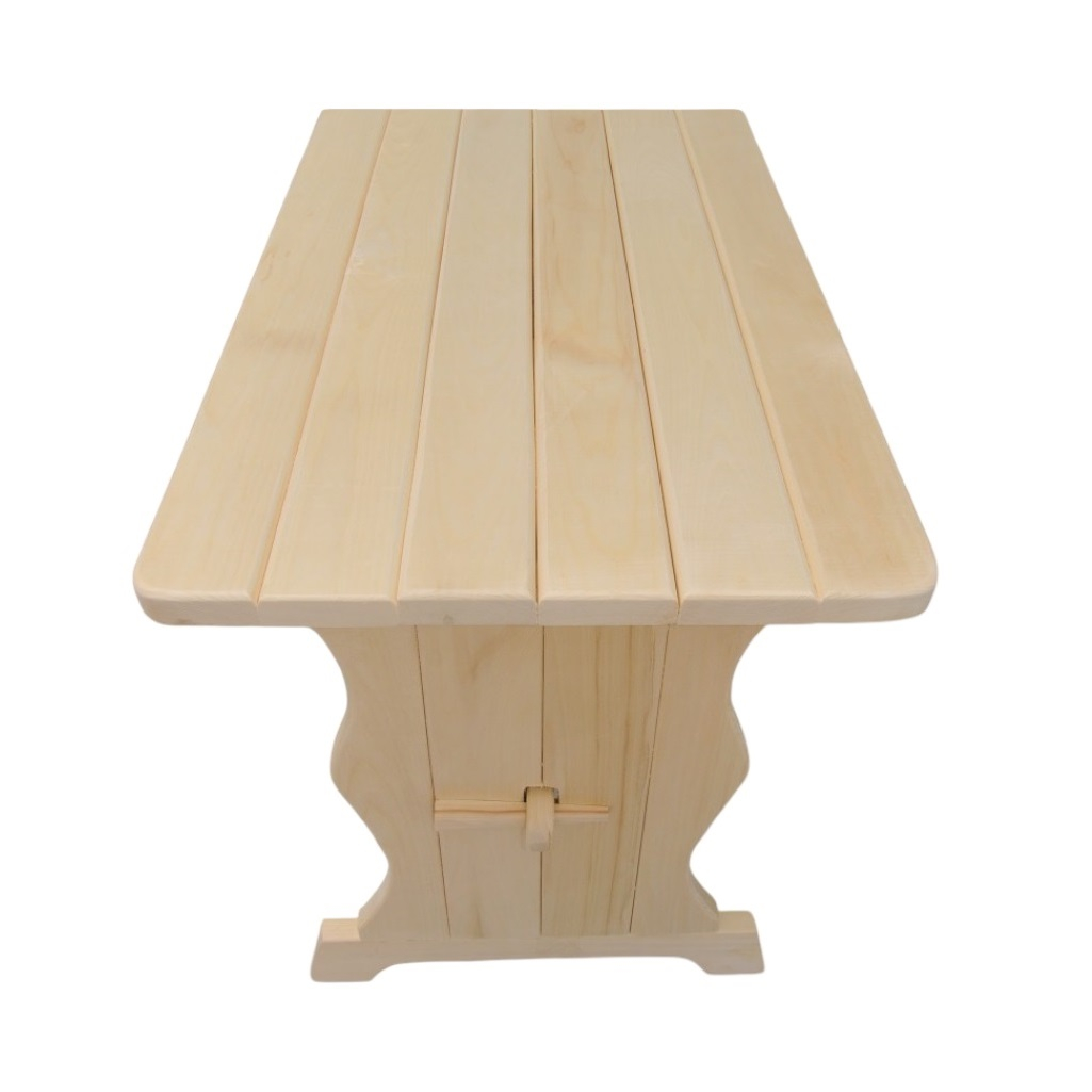 Стол прямоугольный, Осина, для бани и сауны, не раскладывается, 550х700х1000 мм, дерево