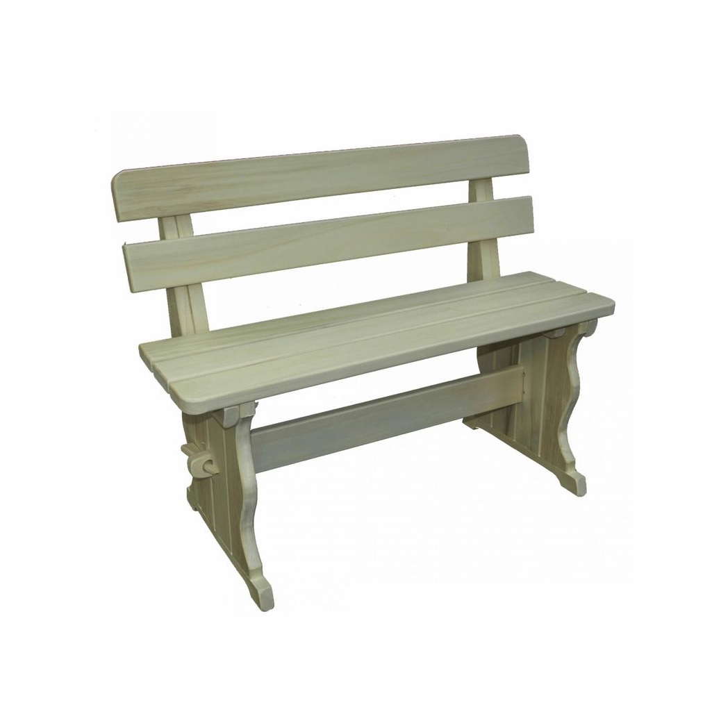 Лавка со спинкой деревянная Осина, 300х440х1200 мм, для бани и сауны