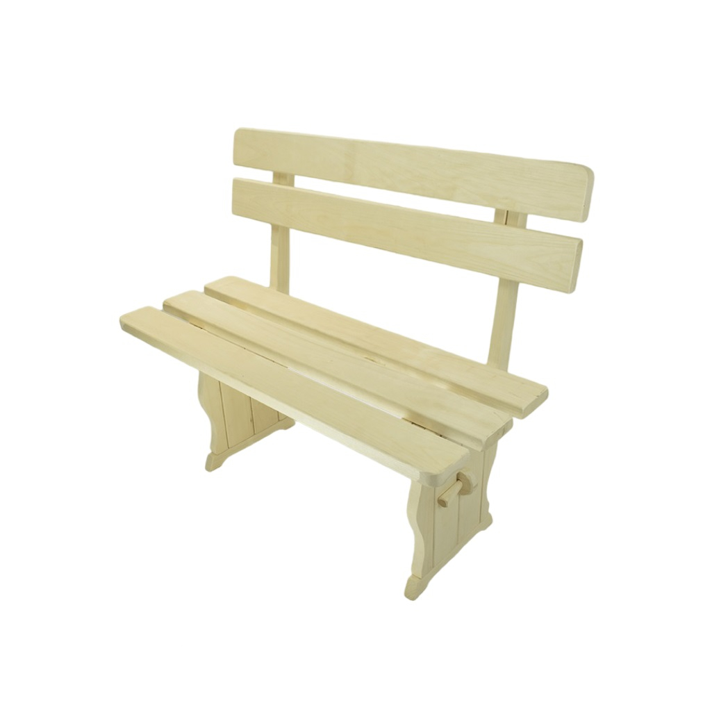 Лавка со спинкой, Осина, для бани и сауны, для отдыха, 300х440х1500 мм, дерево