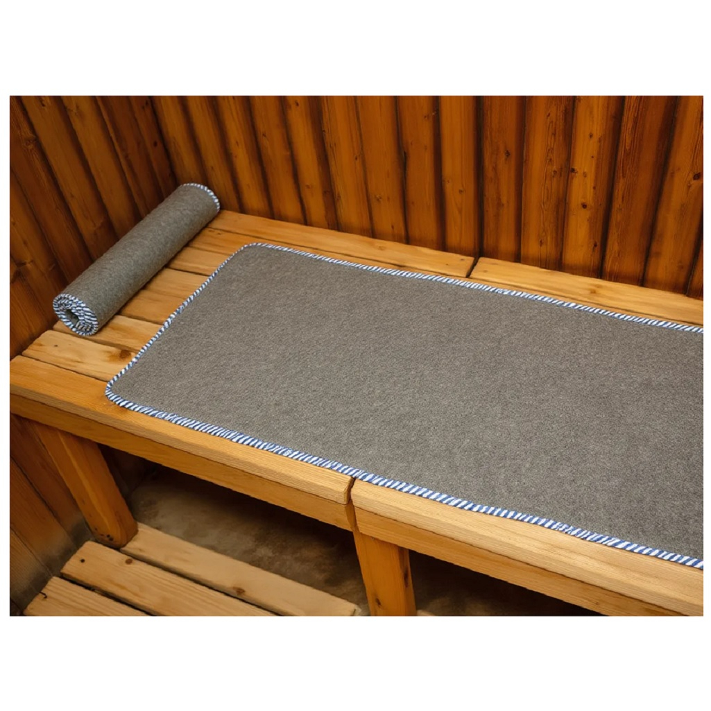 Коврик с кантом, войлок, для бани и сауны, 60х180 см, светло-серый