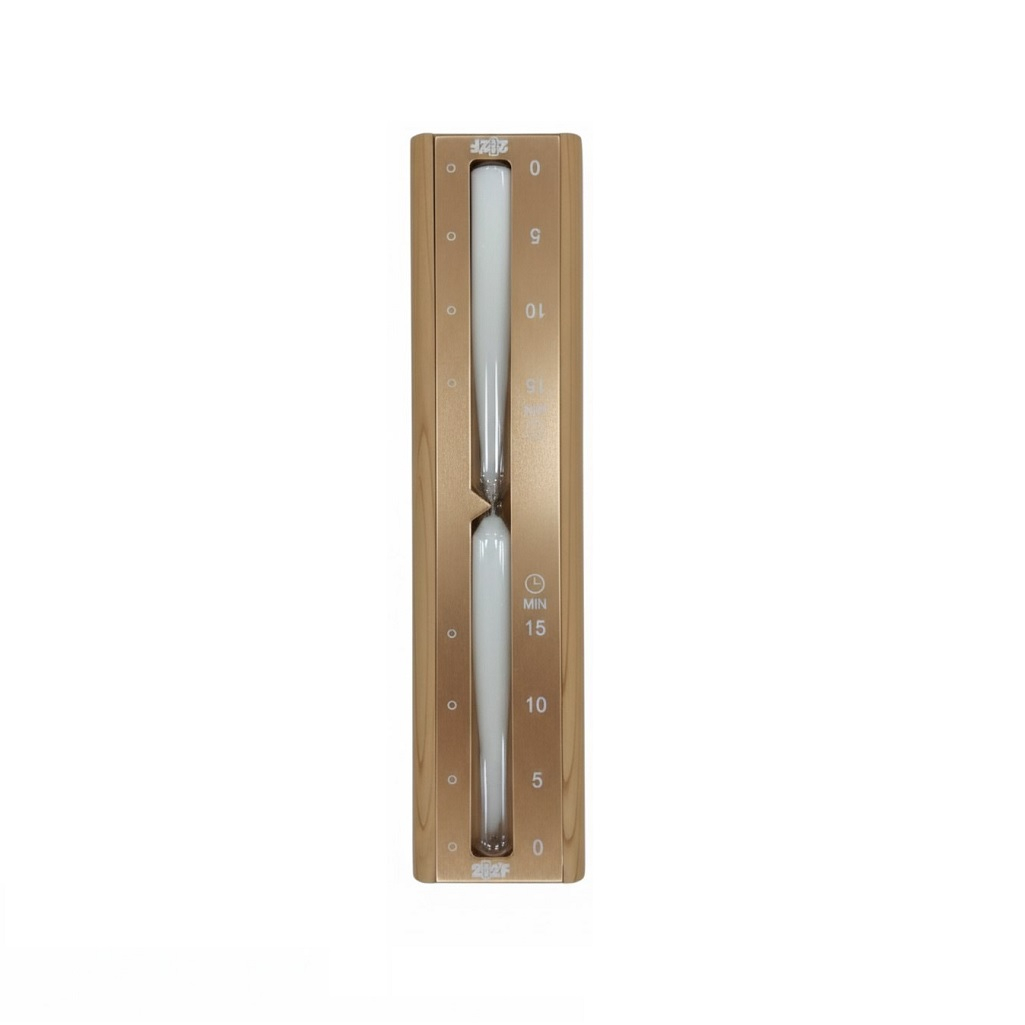 Часы песочные 212F SG-4 Gold, на 15 мин, белый песок, для бани и сауны, настенные, 67х300 мм, дерево