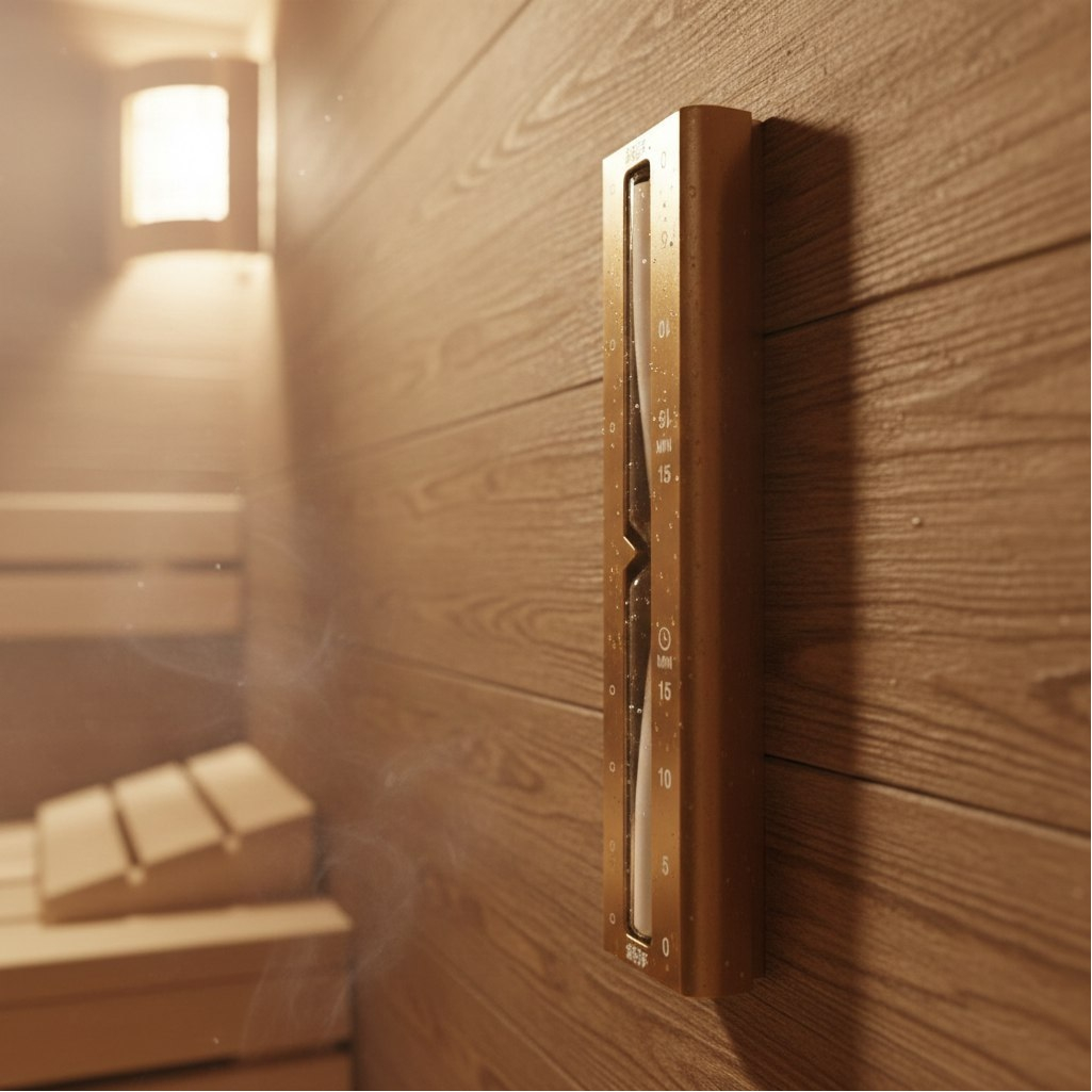 Часы песочные 212F SG-4 Gold, на 15 мин, белый песок, для бани и сауны, настенные, 67х300 мм, дерево