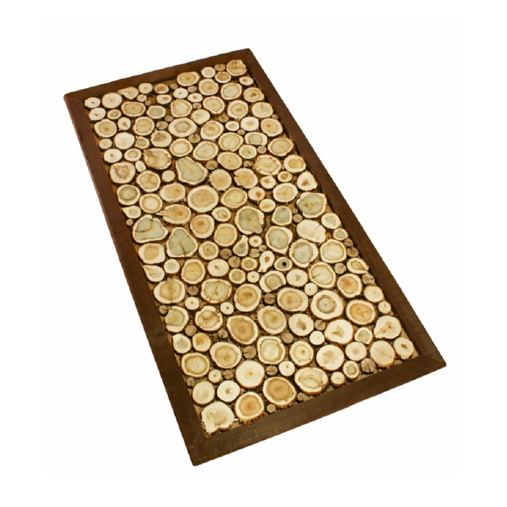 Панно из можжевельника в рамке, для бани, светло-бежевый, 250х250 мм