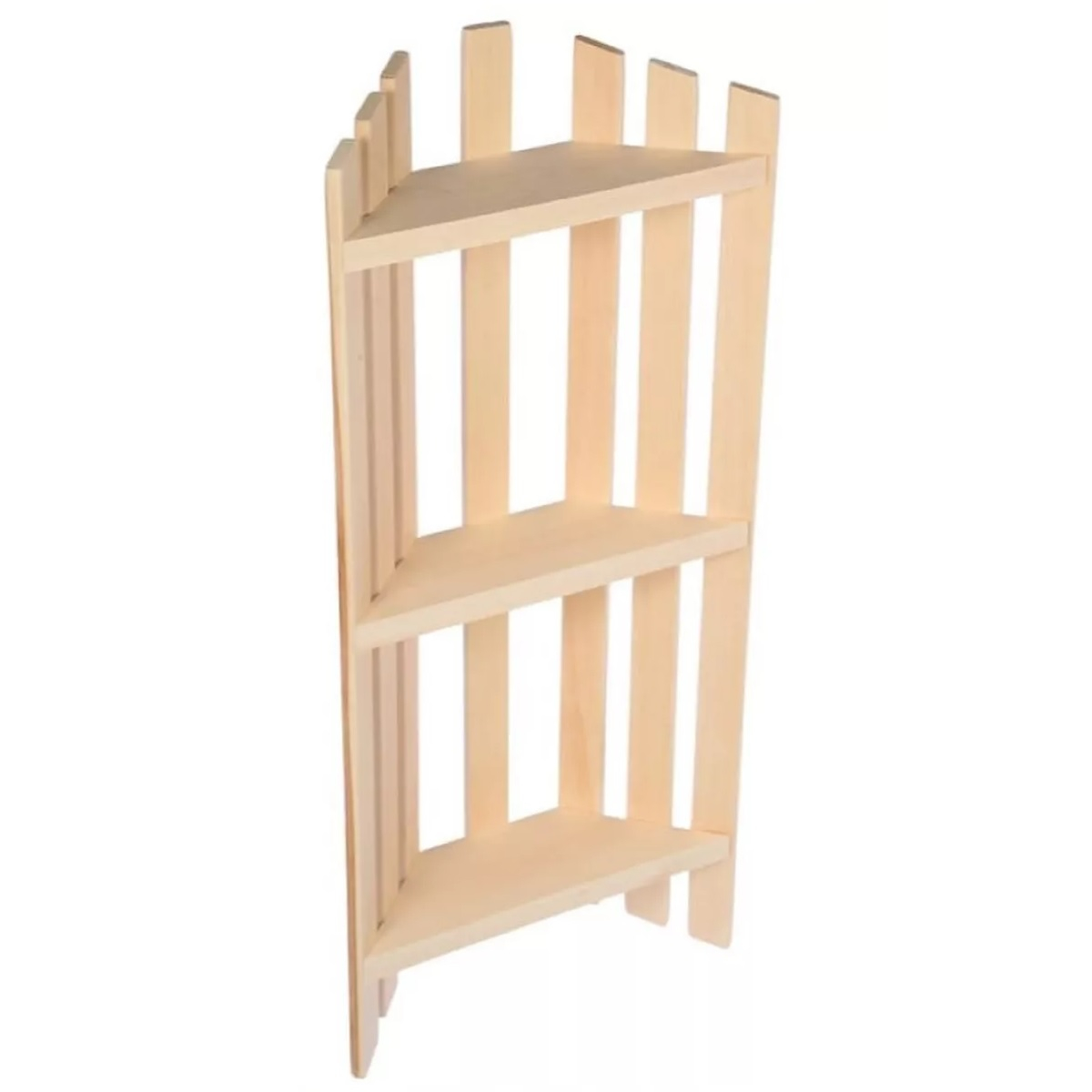 Полка для бани и сауны МП-56, угловая, 3 уровня, Липа, 160х250х780 мм, дерево 