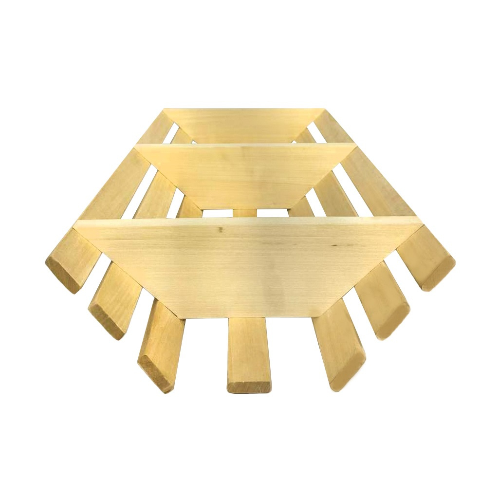 Полка для бани и сауны МП-56, угловая, 3 уровня, Липа, 160х250х780 мм, дерево 