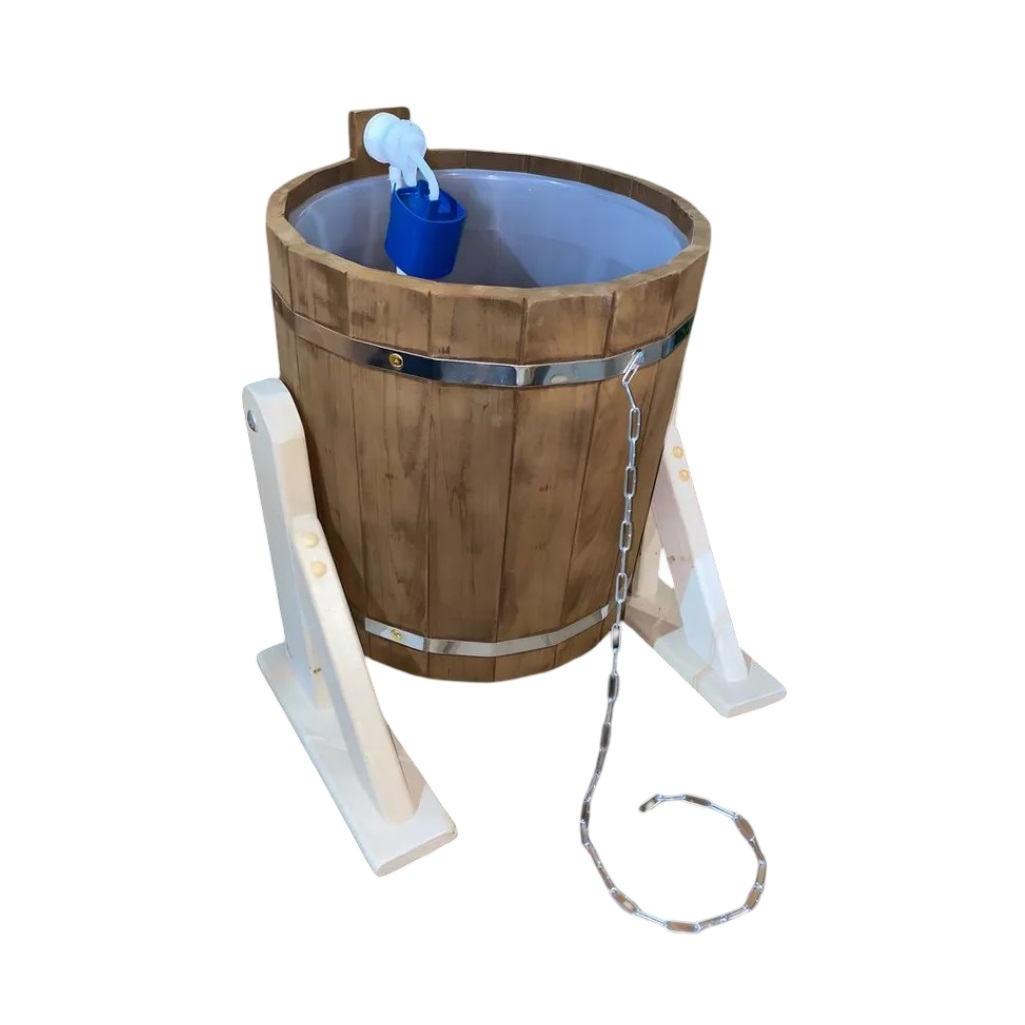 Ведро обливное, объем 20 л, Дуб, вставка из нержавеющей стали, для бани и сауны, дерево