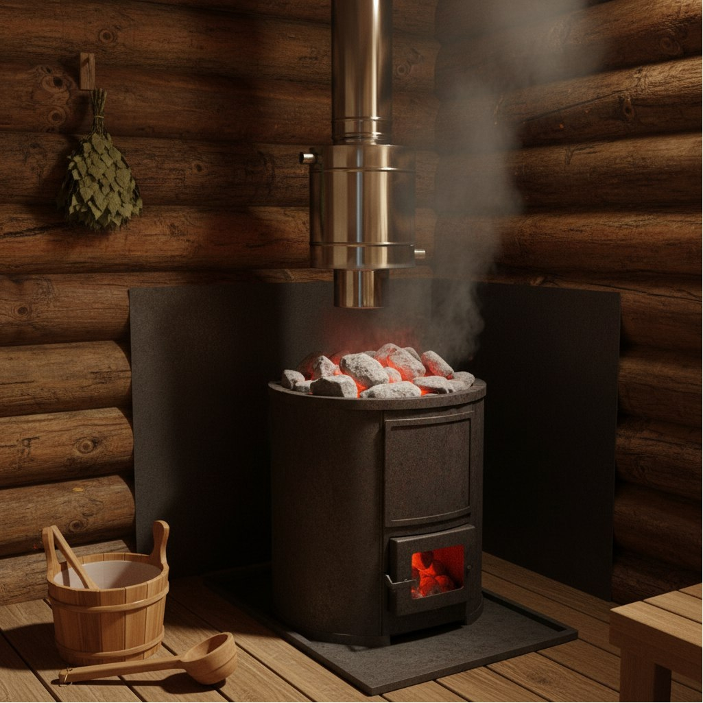 Бак-регистр на трубе, диаметр 120 мм, нержавеющая сталь AISI 430, глянец