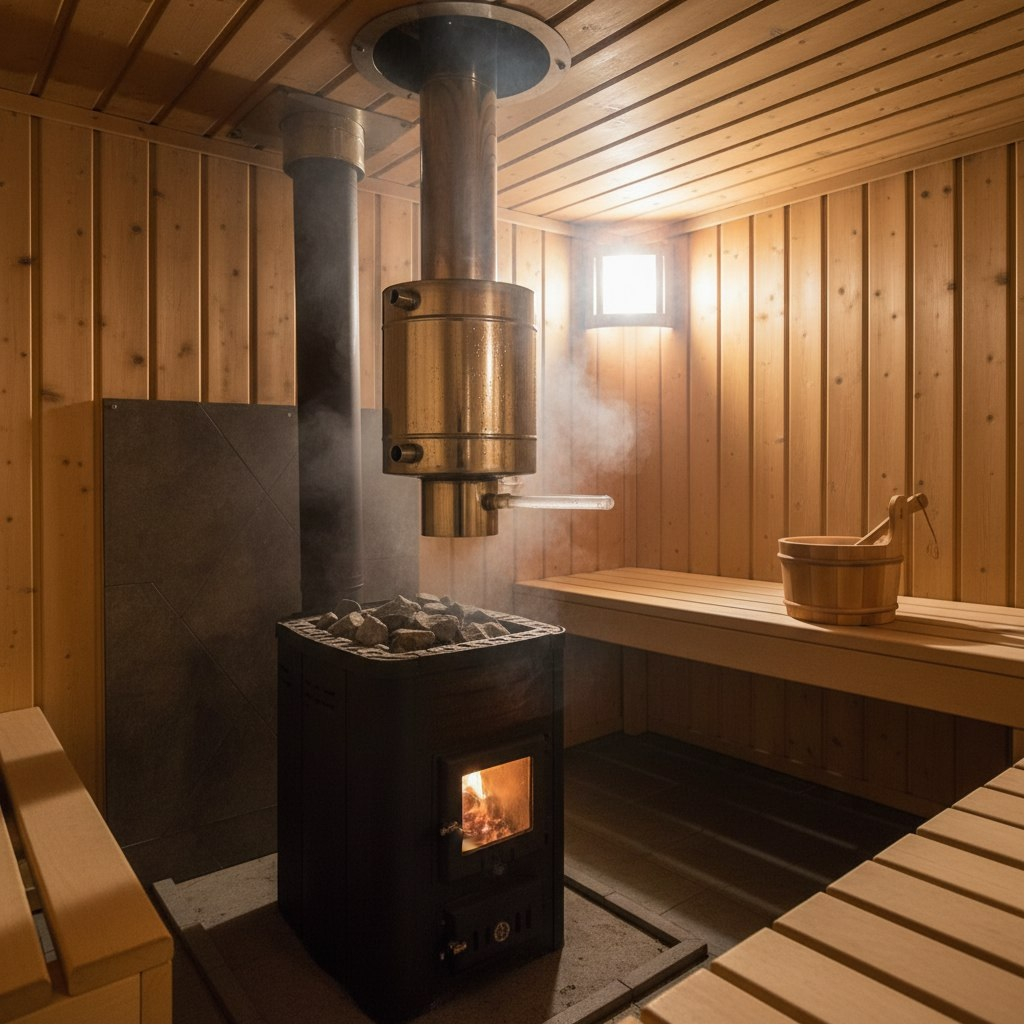 Бак-регистр на трубе, диаметр 120 мм, нержавеющая сталь AISI 430, глянец