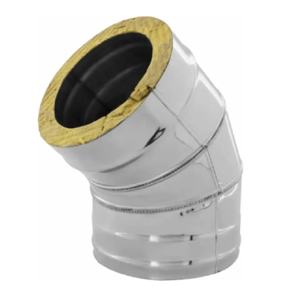 Отвод (колено) дымохода К d 120х200, угол 135 гр., сталь, сэндвич-конструкция