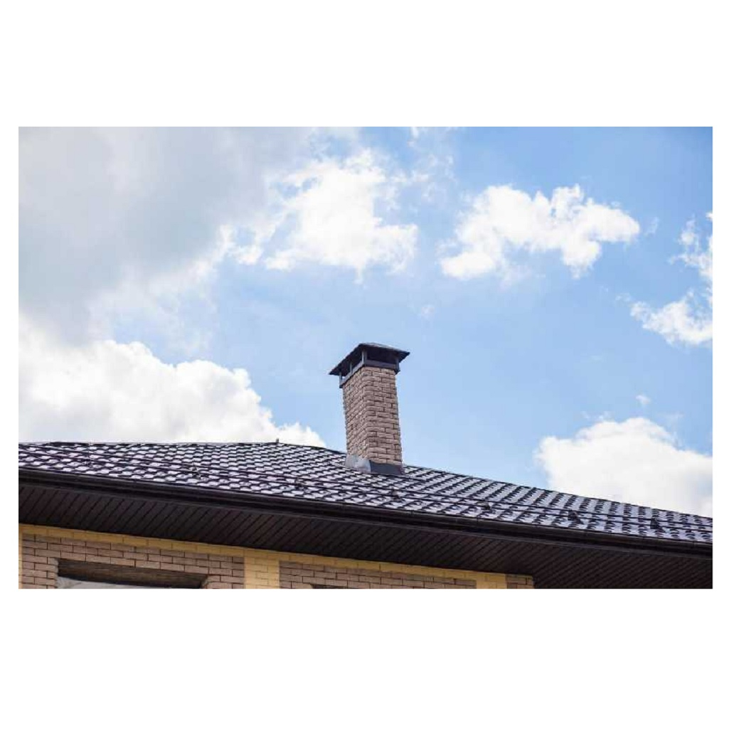 Зонт для дымохода, нержавеющая сталь 0.5 мм, темно-зеленый, 520х520 мм