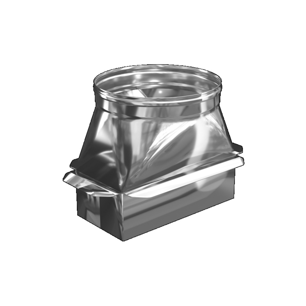 Переходник для дымохода Craft с кирпичной кладки 125х250 мм, d180 мм, нержавеющая сталь 0.5 мм