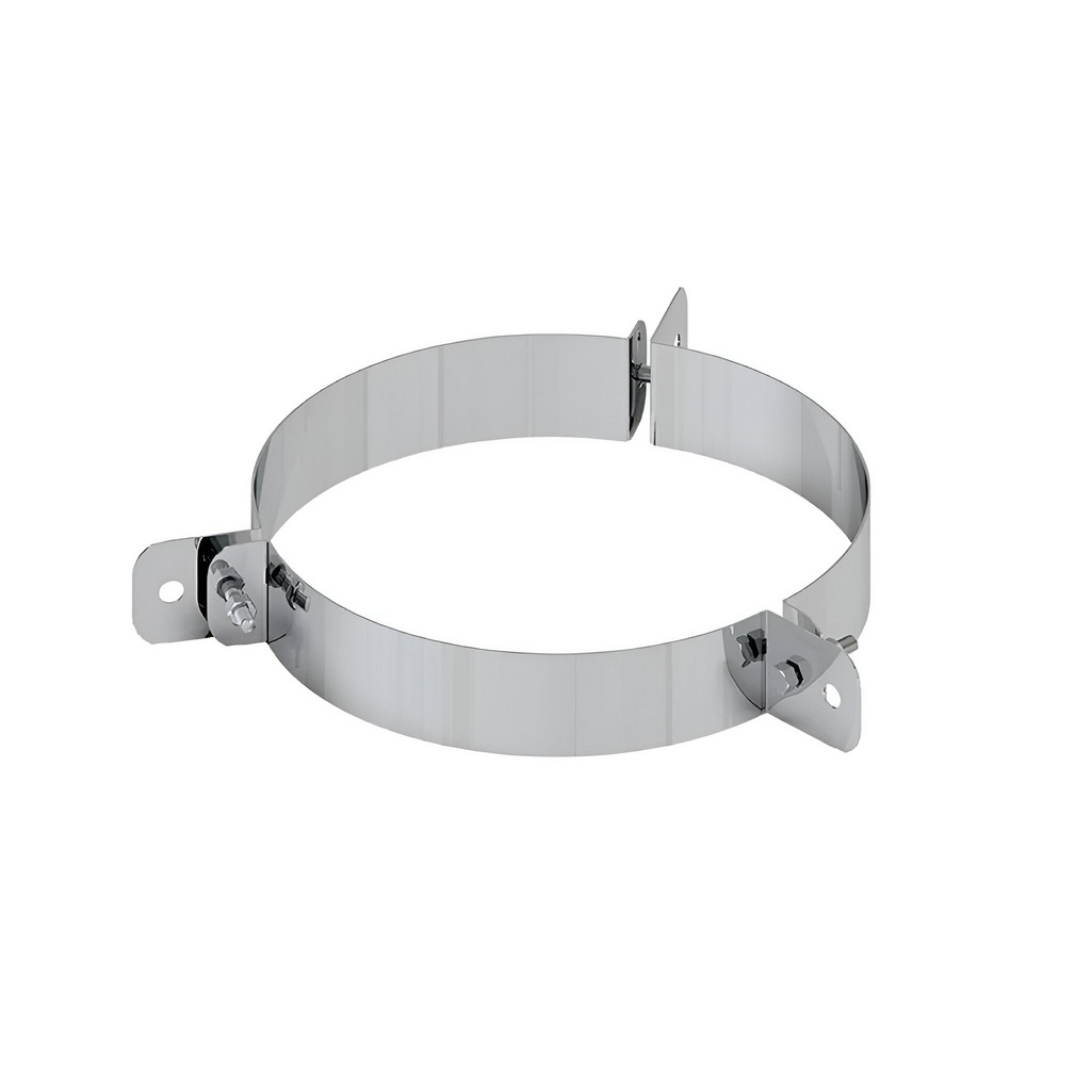 Хомут для дымохода составной Ferrum f5044 d 210 мм, обжимной, под растяжку, сталь 1 мм