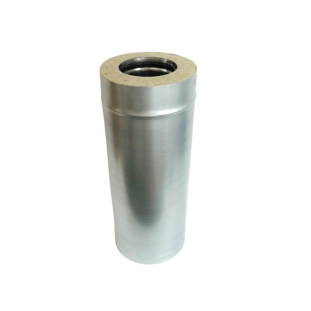 Труба для дымохода Дымоходофф ВН.С.150/230.55.К.ОО, 150х230 мм, оцинкованная сталь 0.5 мм, сэндвич-конструкция, 0.25 м