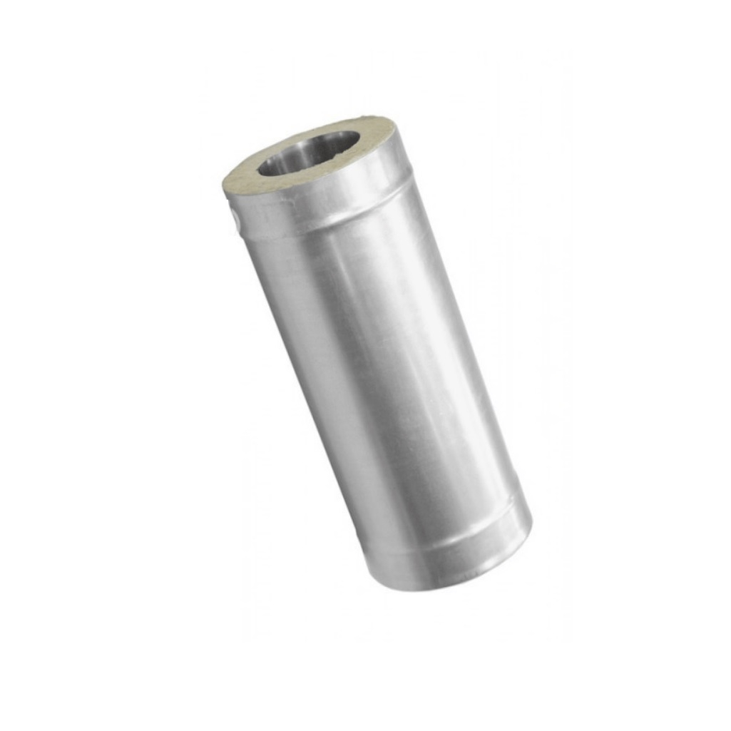 Труба для дымохода Дымоходофф ВН.С.150/230.55.К.ОО, 150х230 мм, оцинкованная сталь 0.5 мм, сэндвич-конструкция, 0.25 м