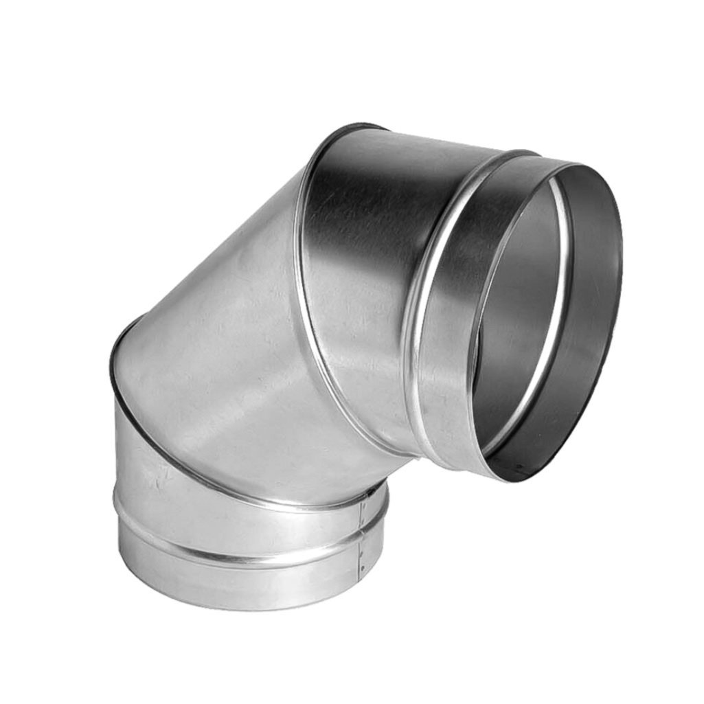 Отвод (колено) дымохода d 150 мм, угол 90 гр., оцинкованная сталь 0.5 мм