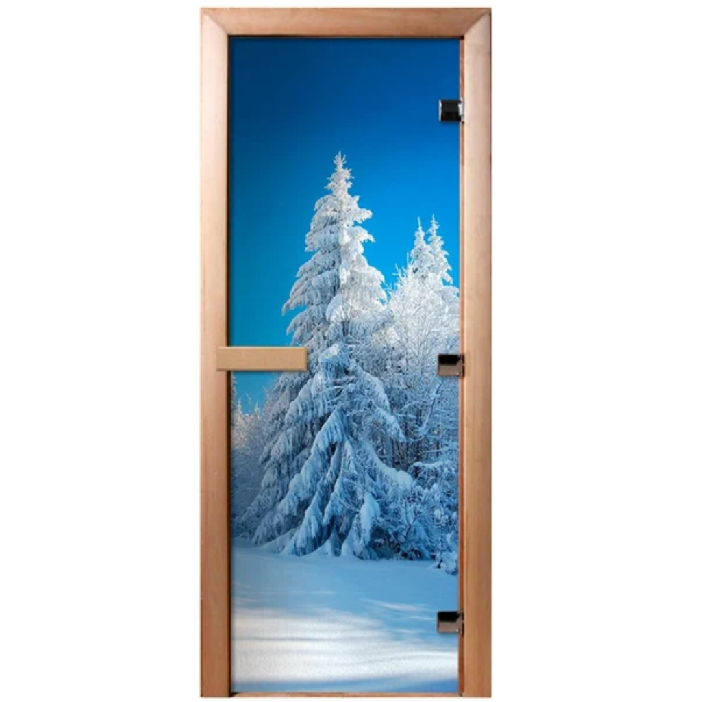 Дверь Doorwood с фотопечатью А079 1900х700 мм, стекло 8 мм, 3 петли, лиственная