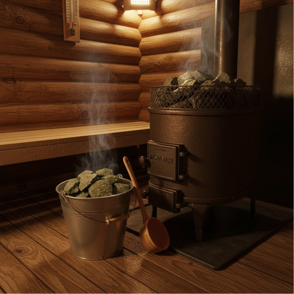 Камень Жадеит для создания тепла в бане, колотый, средний, ведро 10 кг