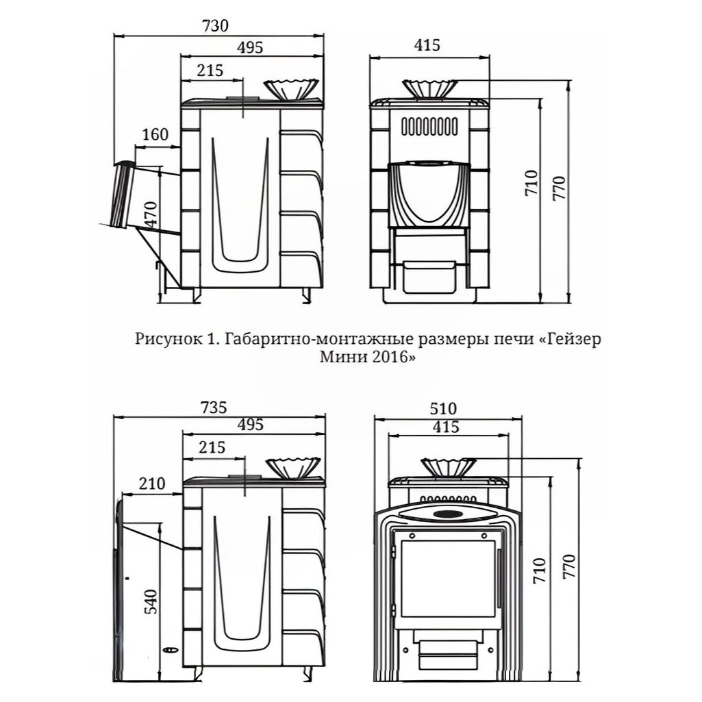 Печь для бани TMF Гейзер Мини 2016 Inox Витра ЗК антрацит 12 кВт, d115 мм, до 12 куб.м