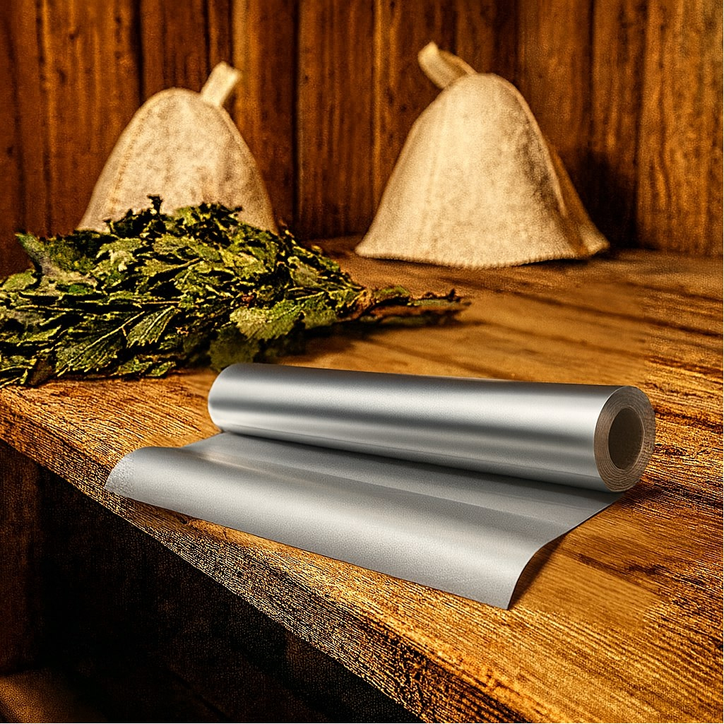 Фольга для бани и сауны, алюминиевая, серебристый, 100 мкм, 6 кв.м