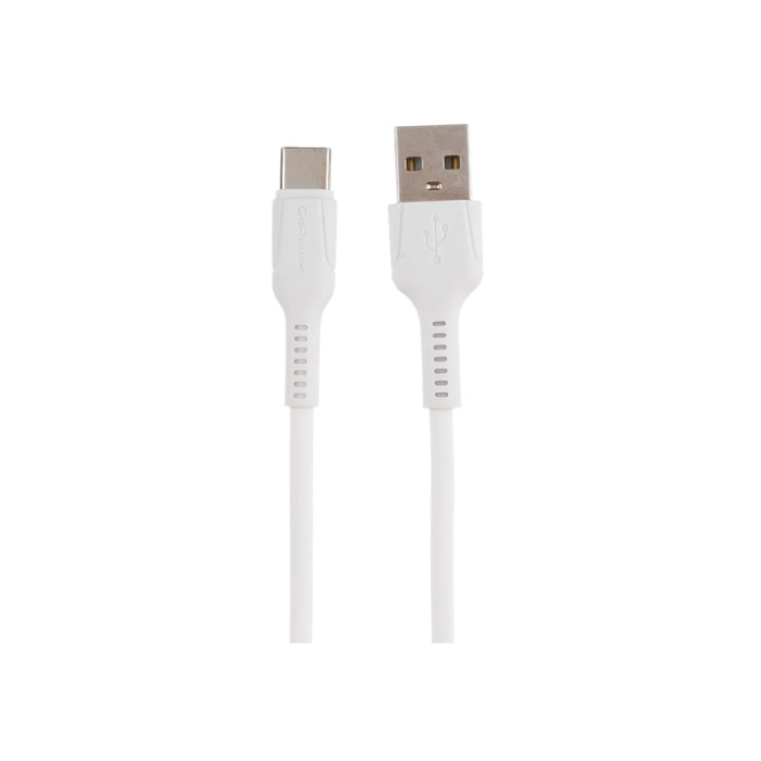 Кабель GoPower GP21T-2M USB (m)-Type-C (m) 3 A, 27W, силикон, белый