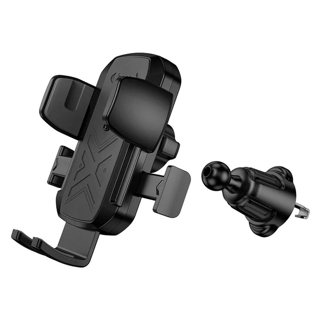 Держатель для телефона автомобильный Hoco H64, на решетку вентиляции, с полуавтоматическим захватом, черный