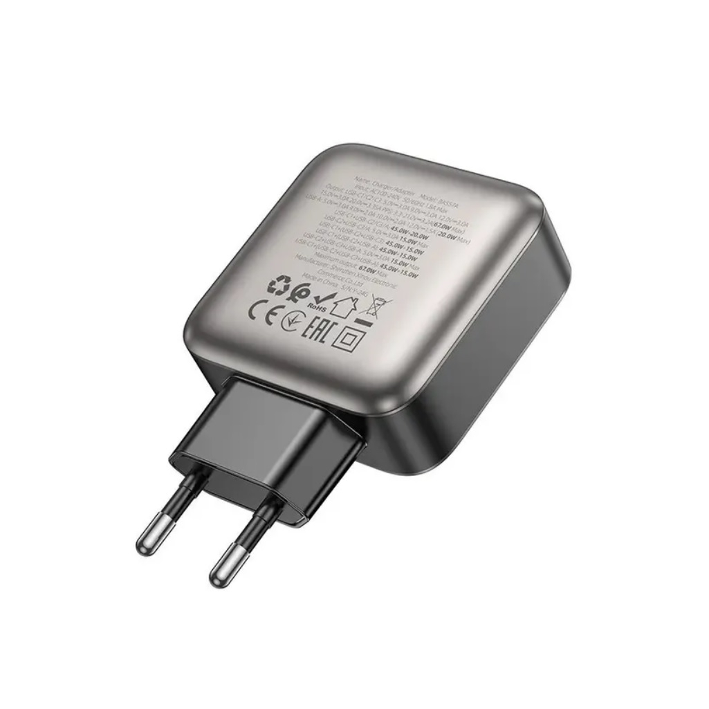 Блок зарядный Borofone BAS57A, на 4 порта USB-A 20W и 3 Type-C PD67W, черный