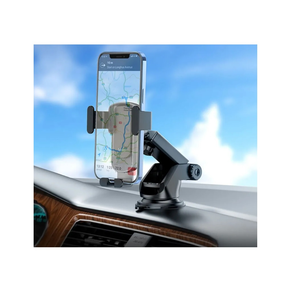 Держатель для телефона автомобильный Hoco CA104 на панель приборов или лобовое стекло, универсальный, черный