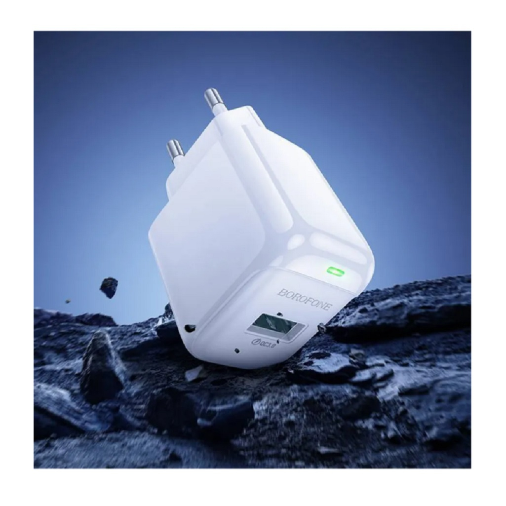 Блок зарядный Borofone BAS42A, 1USB 3.0A QC3.0 18 Вт, матовое покрытие, белый