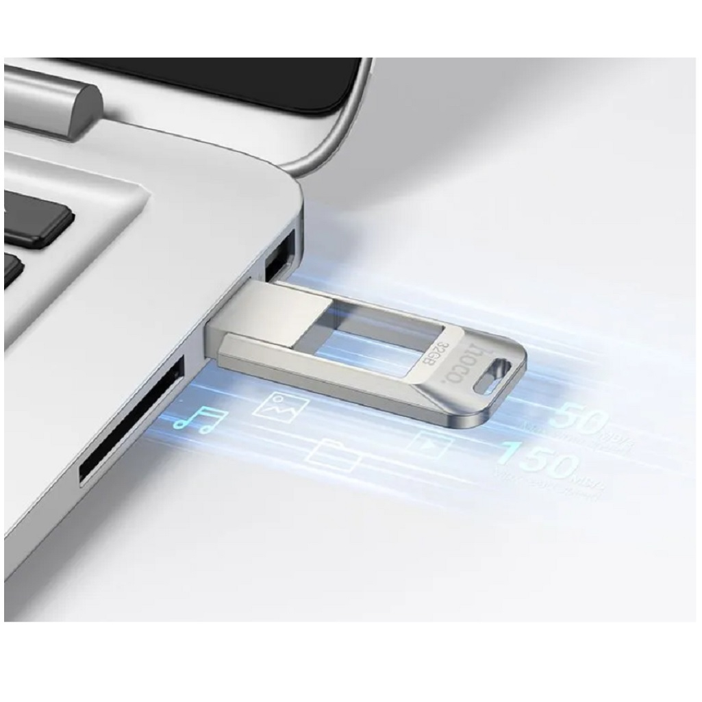 Флеш-накопитель Hoco USB 3.0 UD16, поворотный, 150 Мб/с, 128 GB, белый