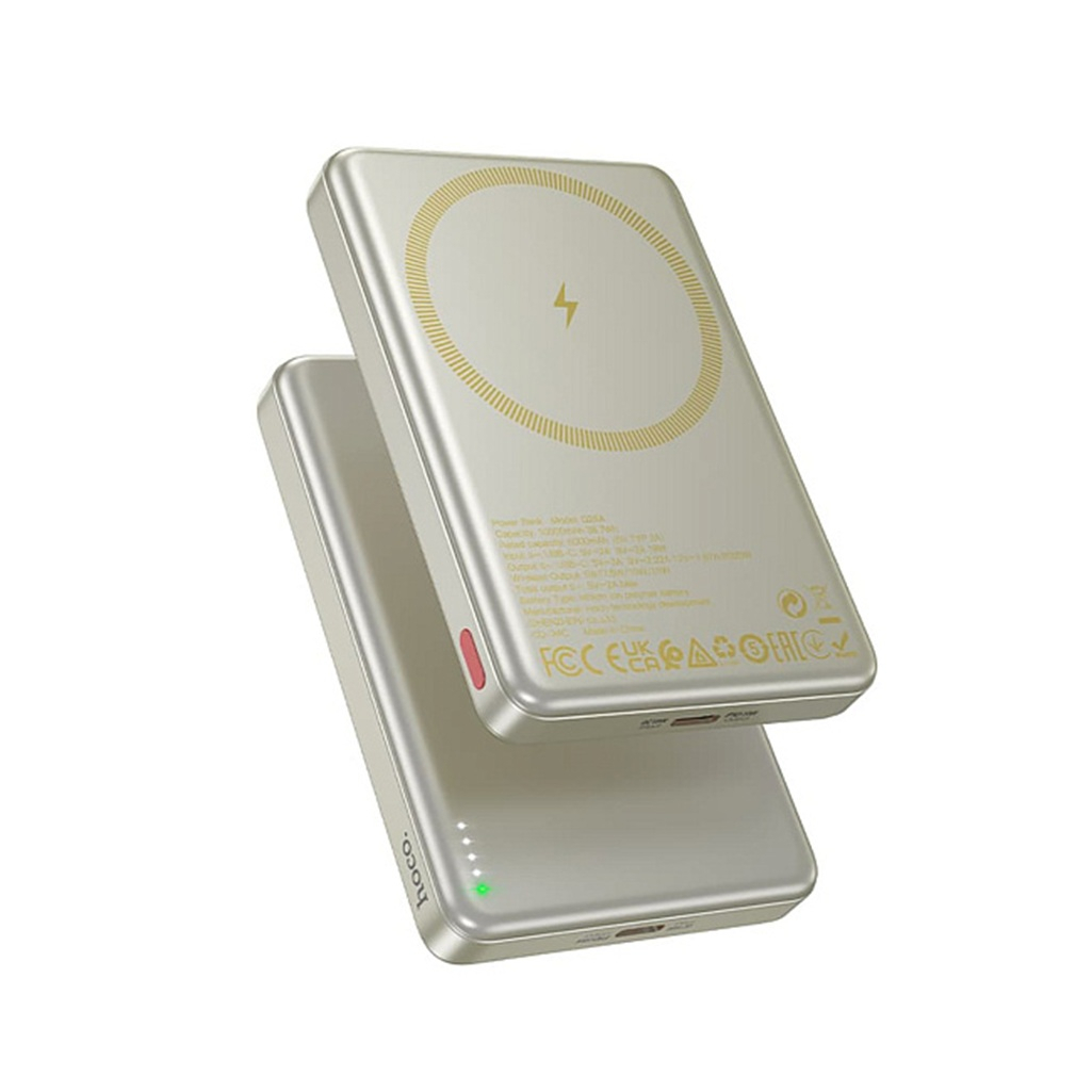 Аккумулятор внешний Hoco Q26A, 15 Вт, USB Type-C, 10000 мАч, белый