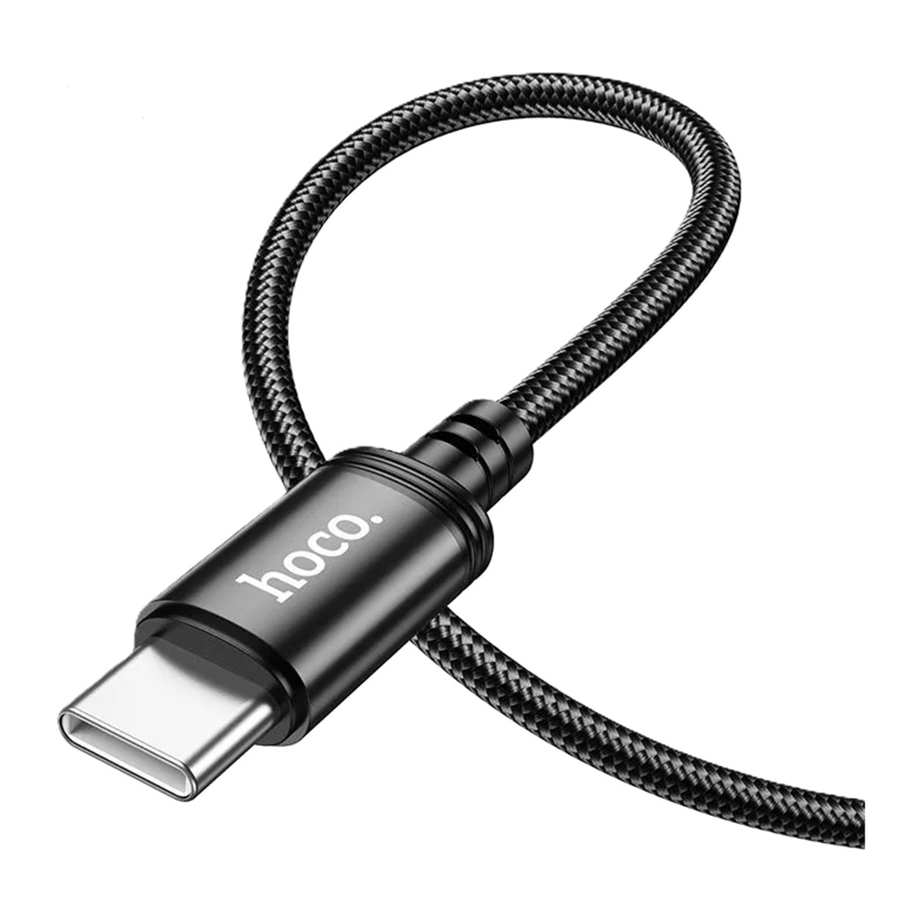 Кабель Hoco X89 Type-C - Type-C, 3 А, нейлоновая оплетка, цвет черный, 1 м