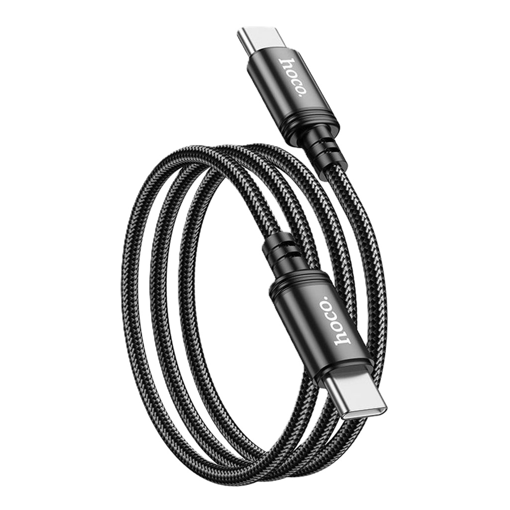 Кабель Hoco X89 Type-C - Type-C, 3 А, нейлоновая оплетка, цвет черный, 1 м