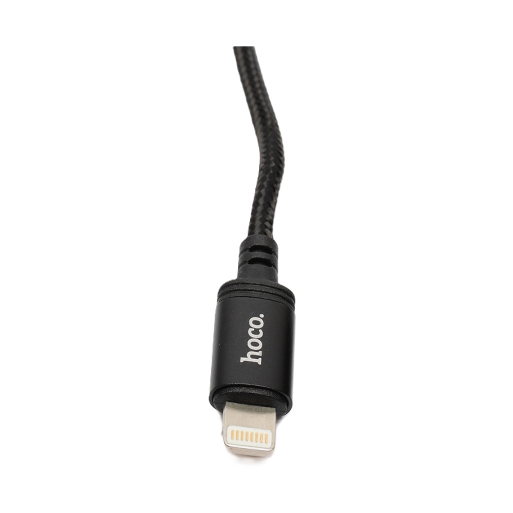 Кабель Hoco X89, Lightning - USB, 2.4 А, нейлоновая оплетка, цвет черный, 1 м