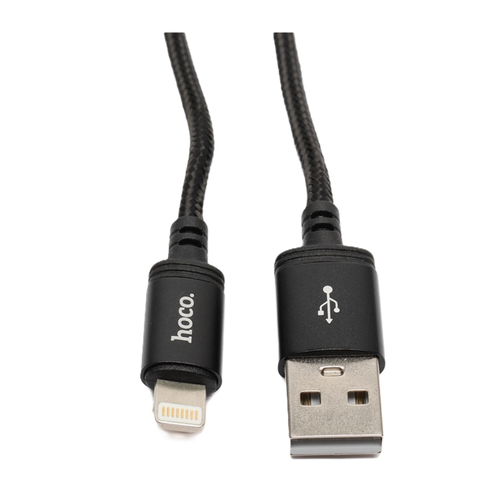 Кабель Hoco X89, Lightning - USB, 2.4 А, нейлоновая оплетка, цвет черный, 1 м