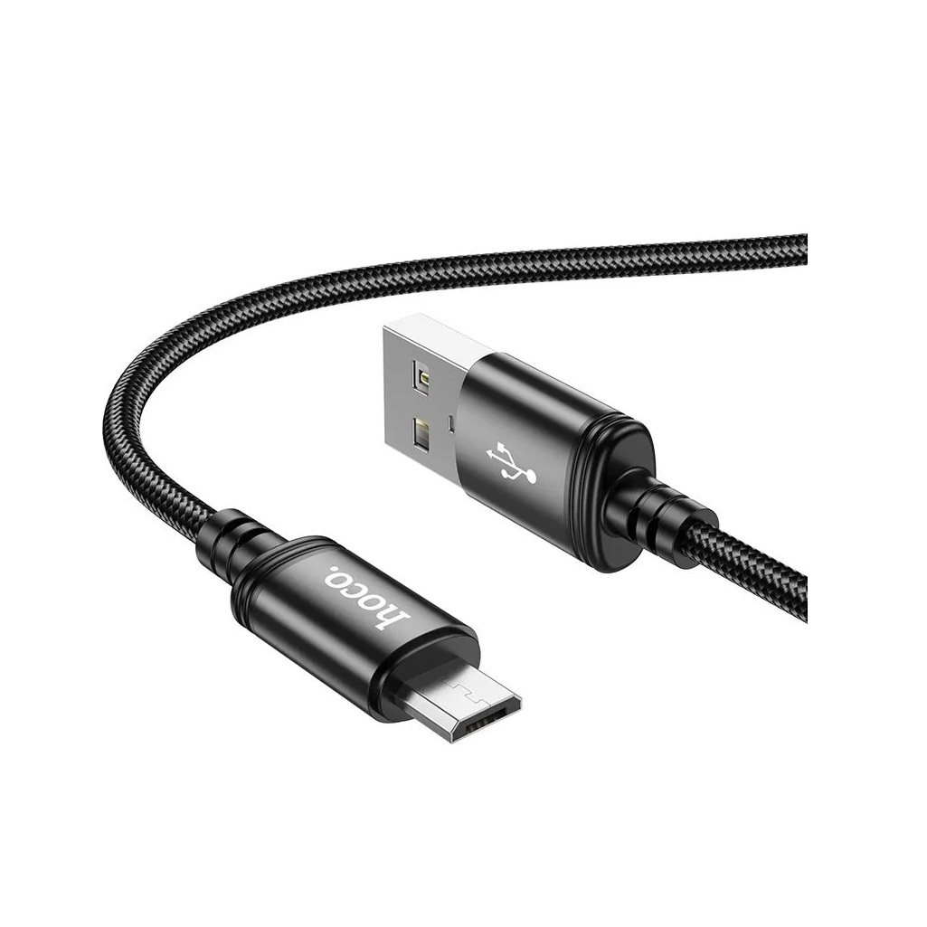 Кабель Hoco X89, Micro USB - USB, 2.4 А, нейлоновая оплетка, цвет черный, 1 м