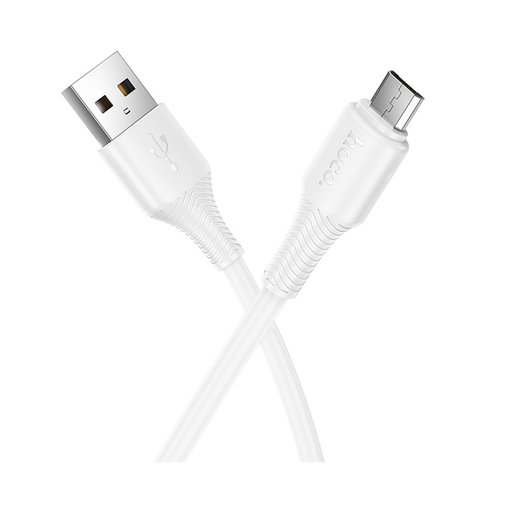 Кабель Hoco X120, Micro USB - USB, 2.4 А, ПВХ, цвет белый, 1 м