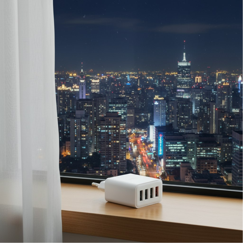 Блок зарядный Hoco C102A, QC3.0 4 USB, 100-240В, 3 А, быстрая зарядка, белый