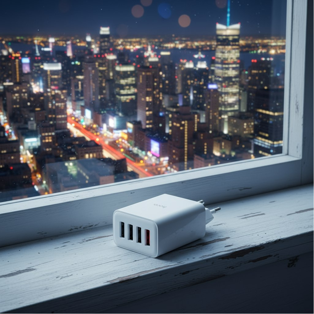 Блок зарядный Hoco C102A, QC3.0 4 USB, 100-240В, 3 А, быстрая зарядка, белый