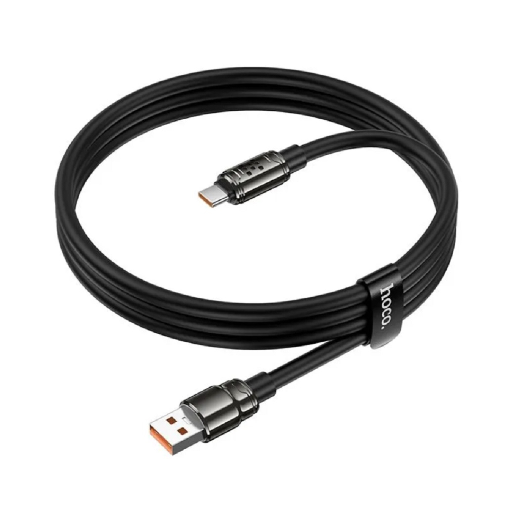 Кабель Hoco U143, USB Type-C (m) - USB (m) 5 A, силикон, цвет черный, 1.2 м