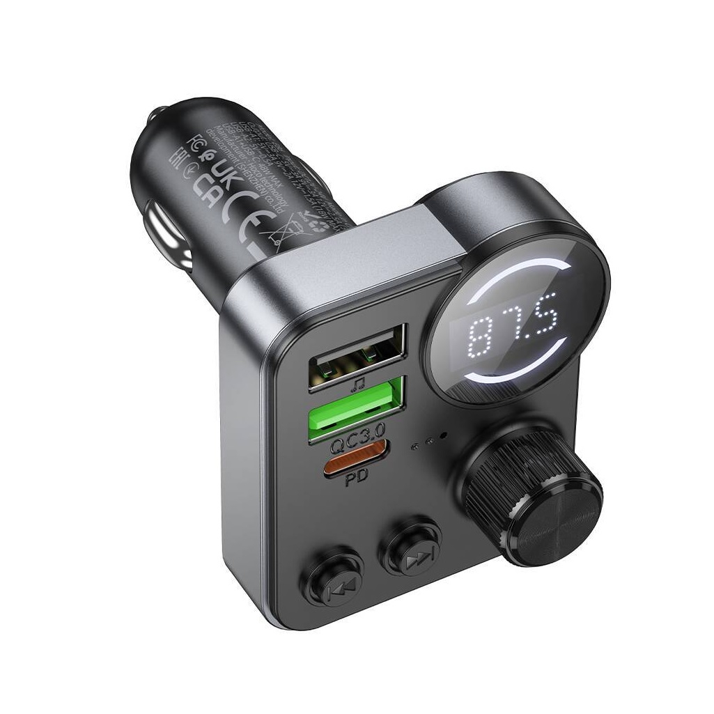 FM-трансмиттер Hoco E86 Alegria, Bluetooth, PD30W/QC3.0, 48 Вт, черный