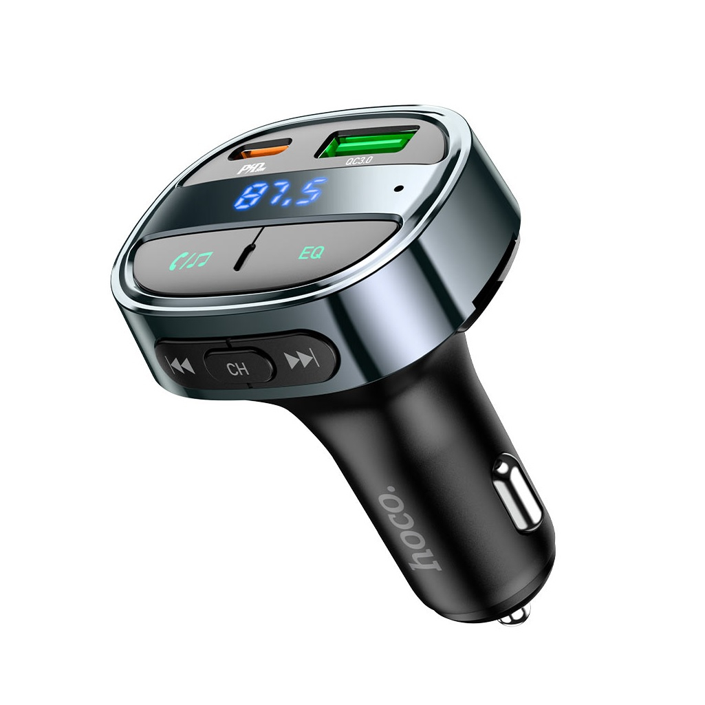 FM-трансмиттер Hoco E70 PD30W+QC3.0, E70, Bluetooth, QC3.0, PD 30 Вт, черный